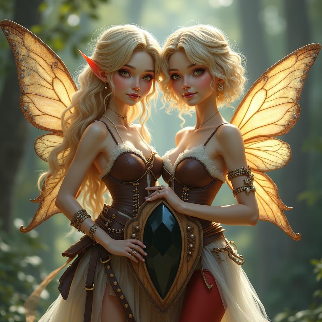 Ethereal Fairy Explorer in Whimsical Fantasy Landscape