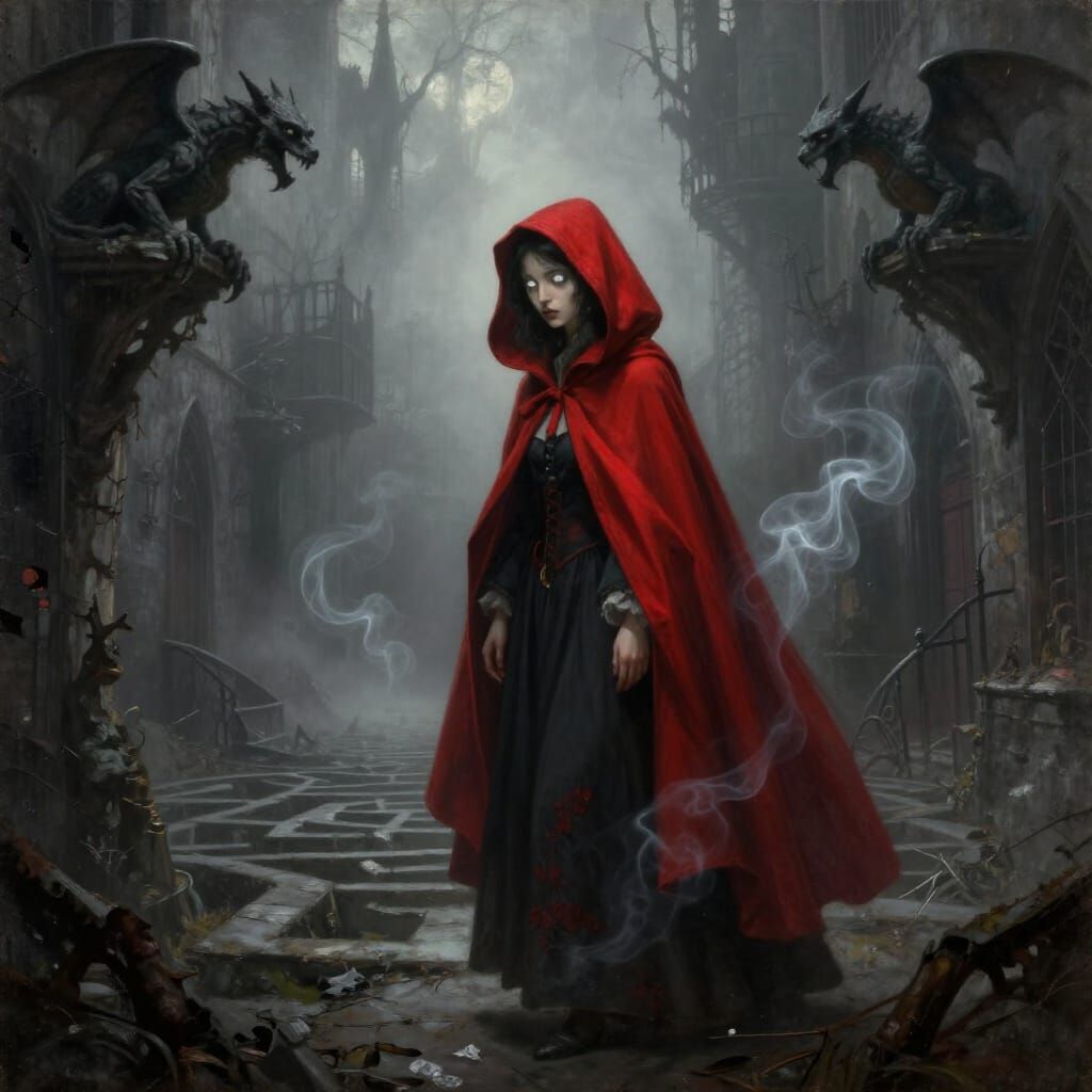 Spectral Red Riding Hood in Gothic City