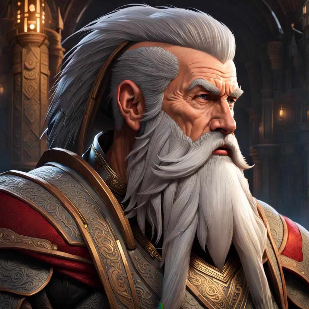Epic Dwarven Leader Portrait in High Fantasy Style