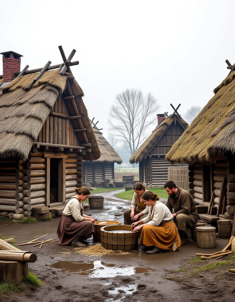 Authentic Early Medieval Slavic Village Life