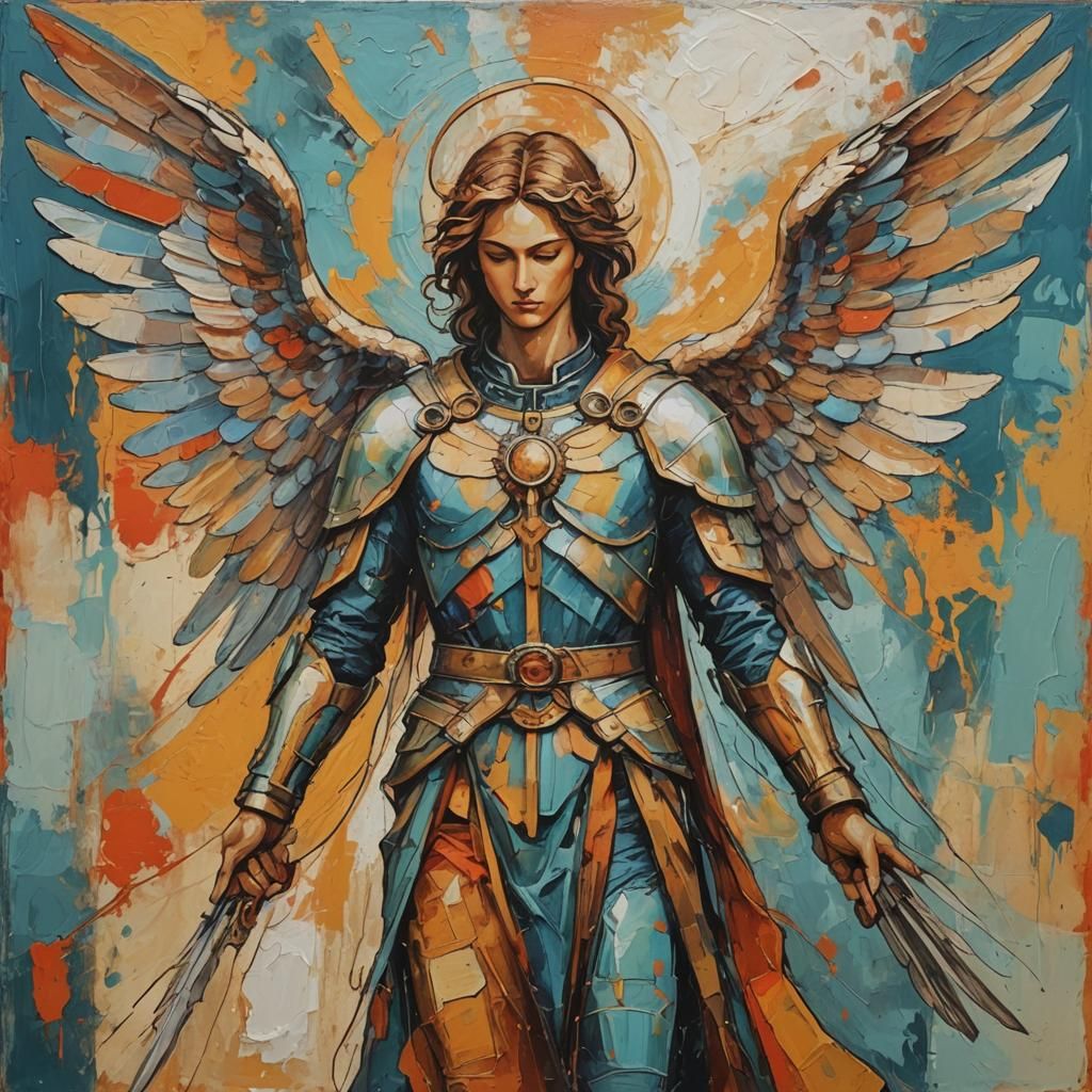 Abstract Archangel Art with Complementary Colors
