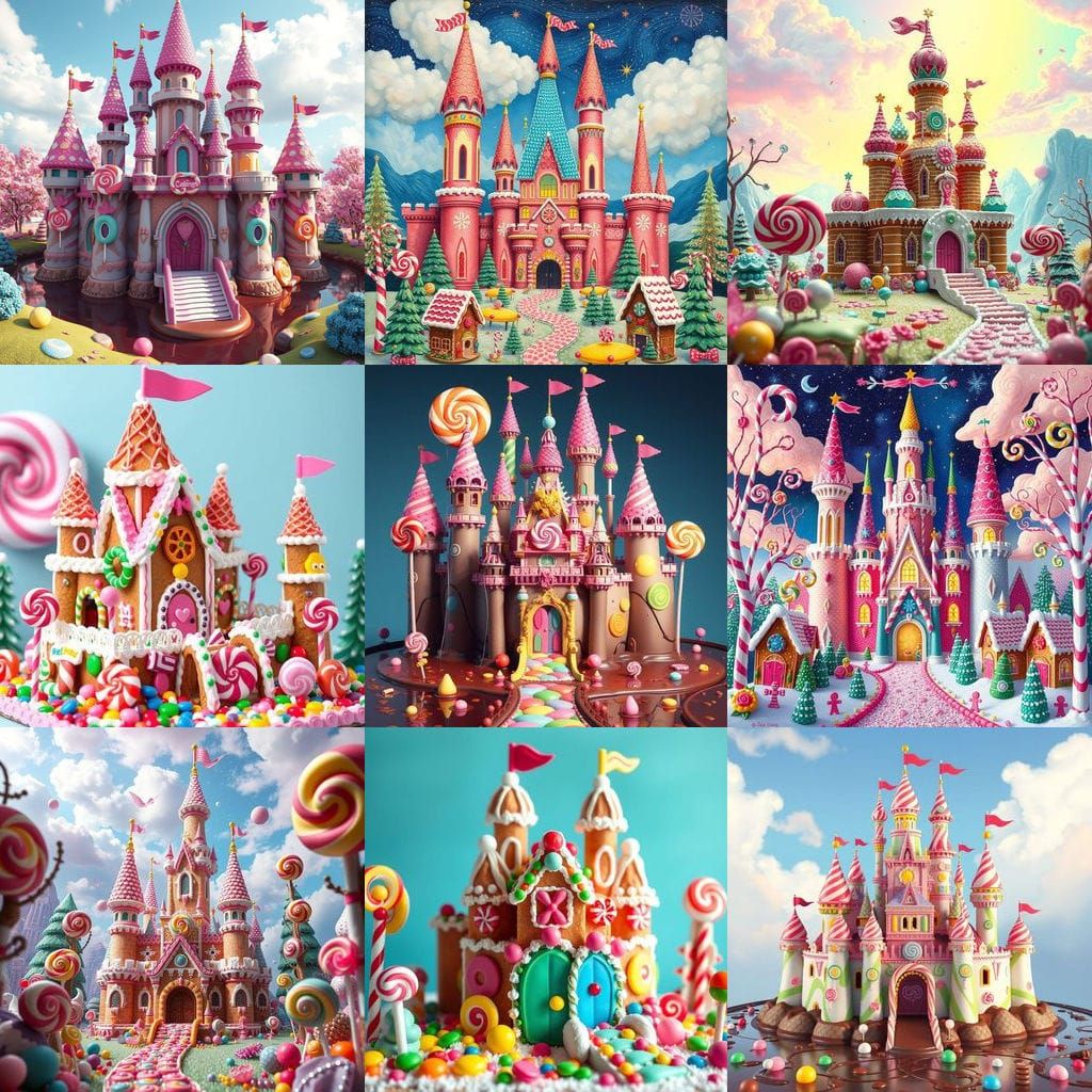AI-Generated Image of a Candy Castle