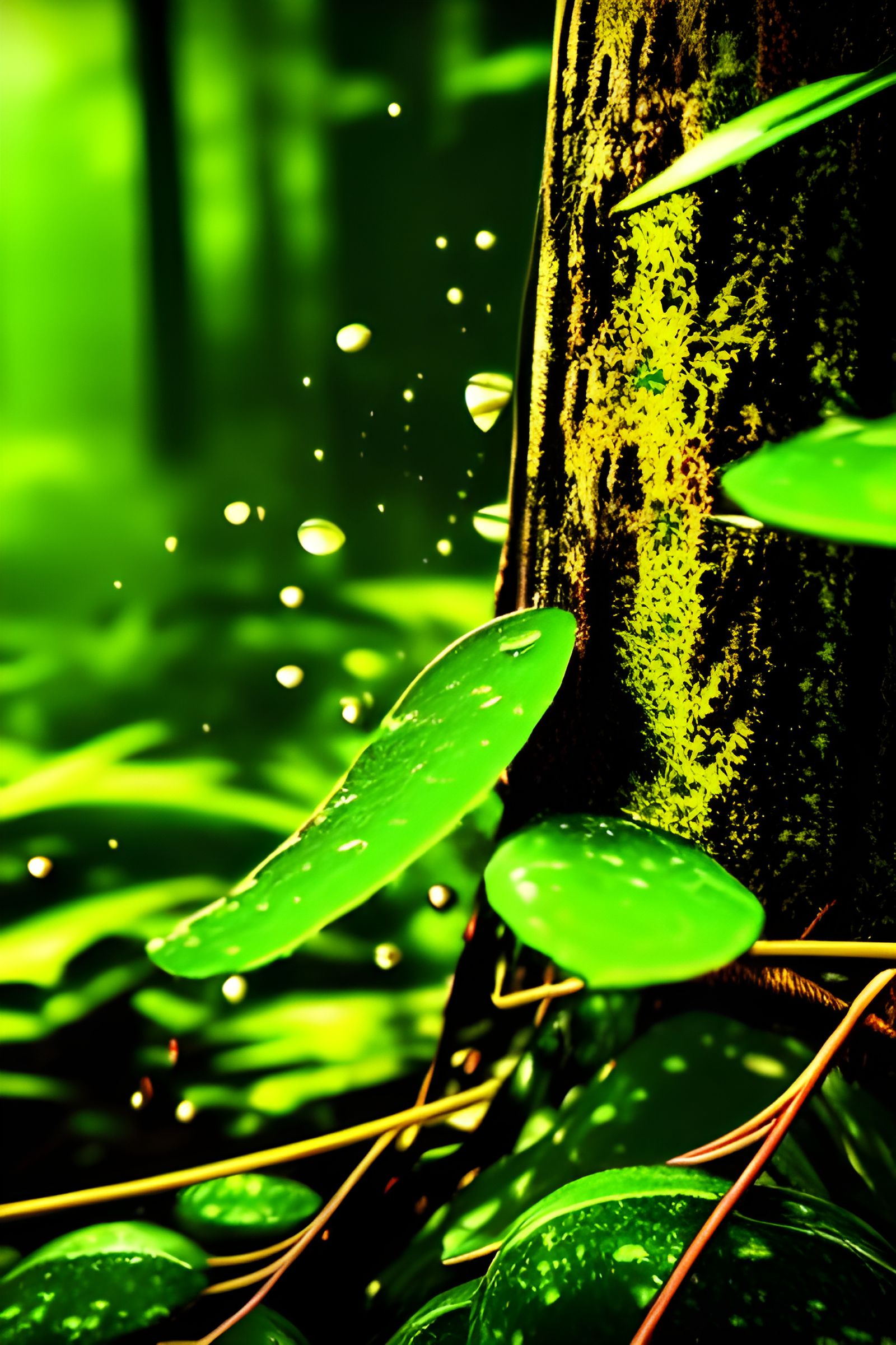 Rainforest Owl in a Maximalist 3D Render