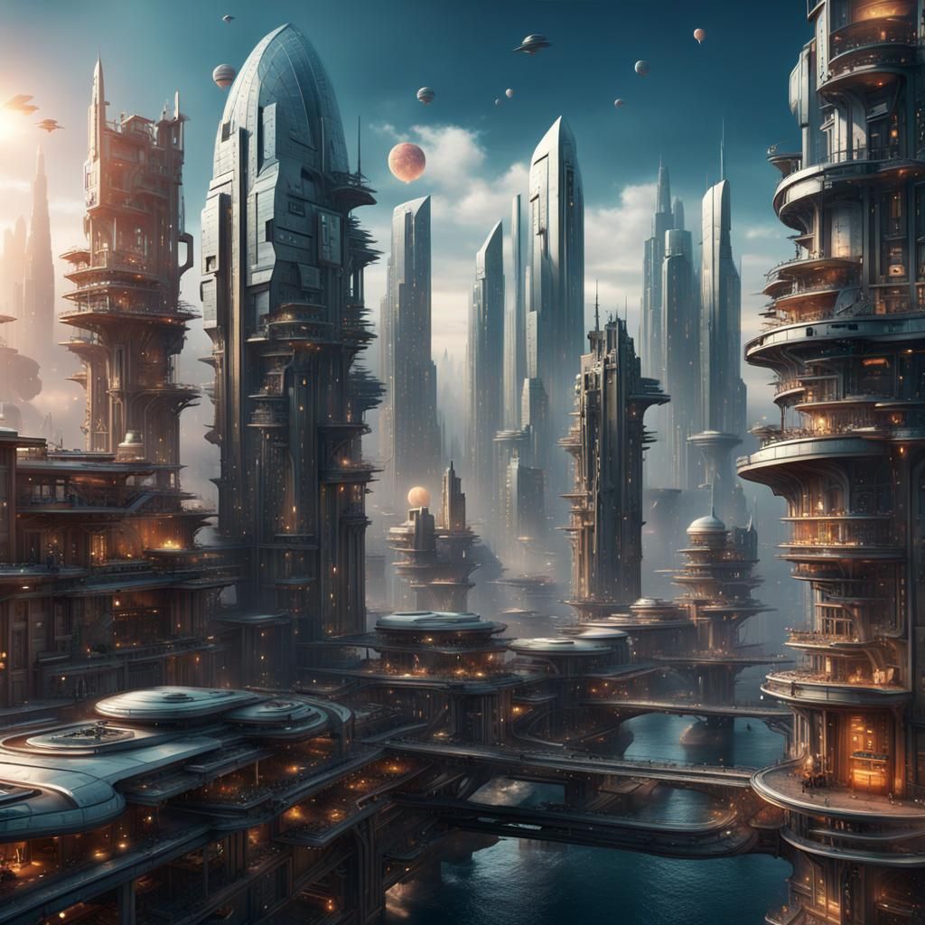 Futuristic Cityscape Emerging from a Young Mind