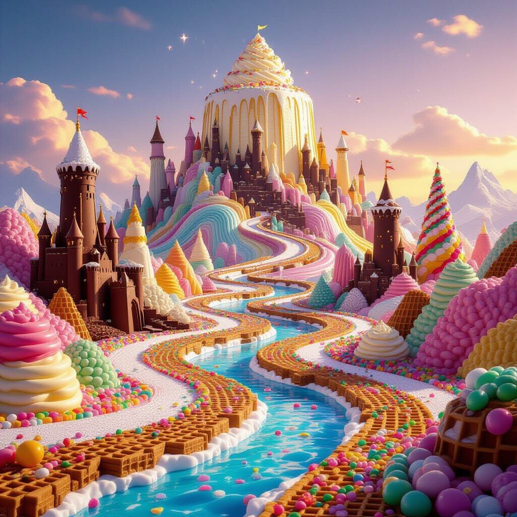 Fantastical Dessert World Landscape