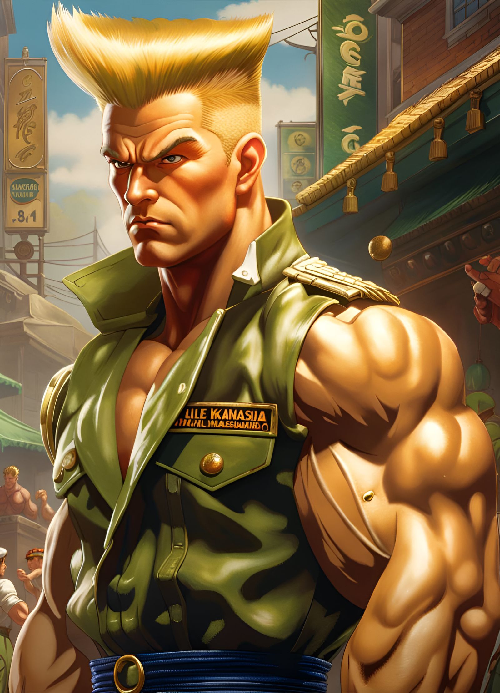 Guile Portrait in Digital Art Style