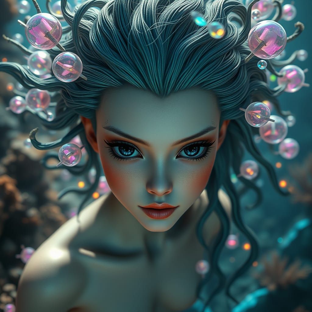 Enchanted Mermaid in Vibrant Coral Reef