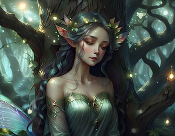 Eldritch Fairy Queen in Mystical Forest