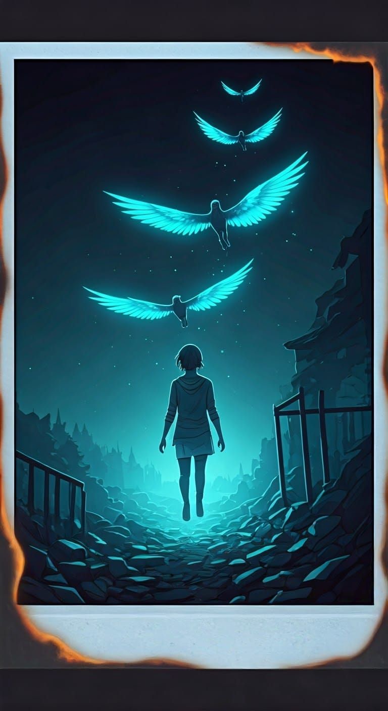 Melancholy Ghost Mother Watches Over Children