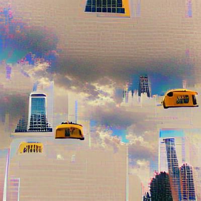 Iconic New York City Scene with Yellow Taxi