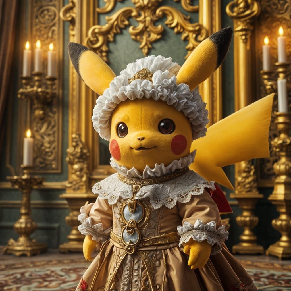 Pikachu in Elegant Baroque Splendor