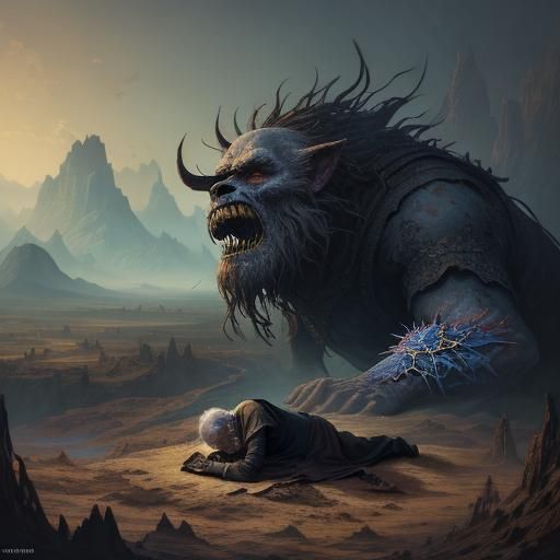 Old Man Facing Eternity: Detailed Matte Painting