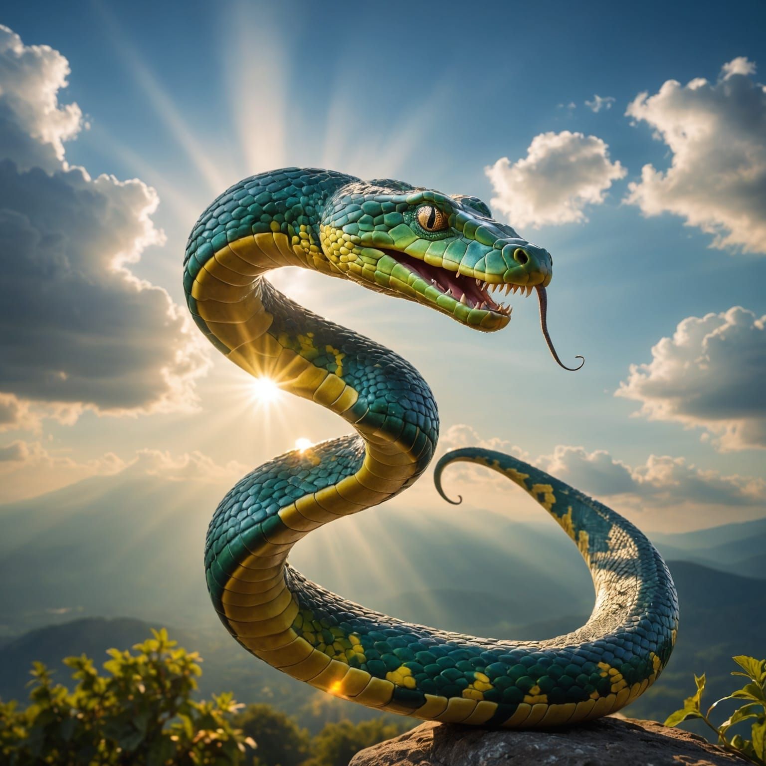 Friendly Serpent in Divine Sunshine