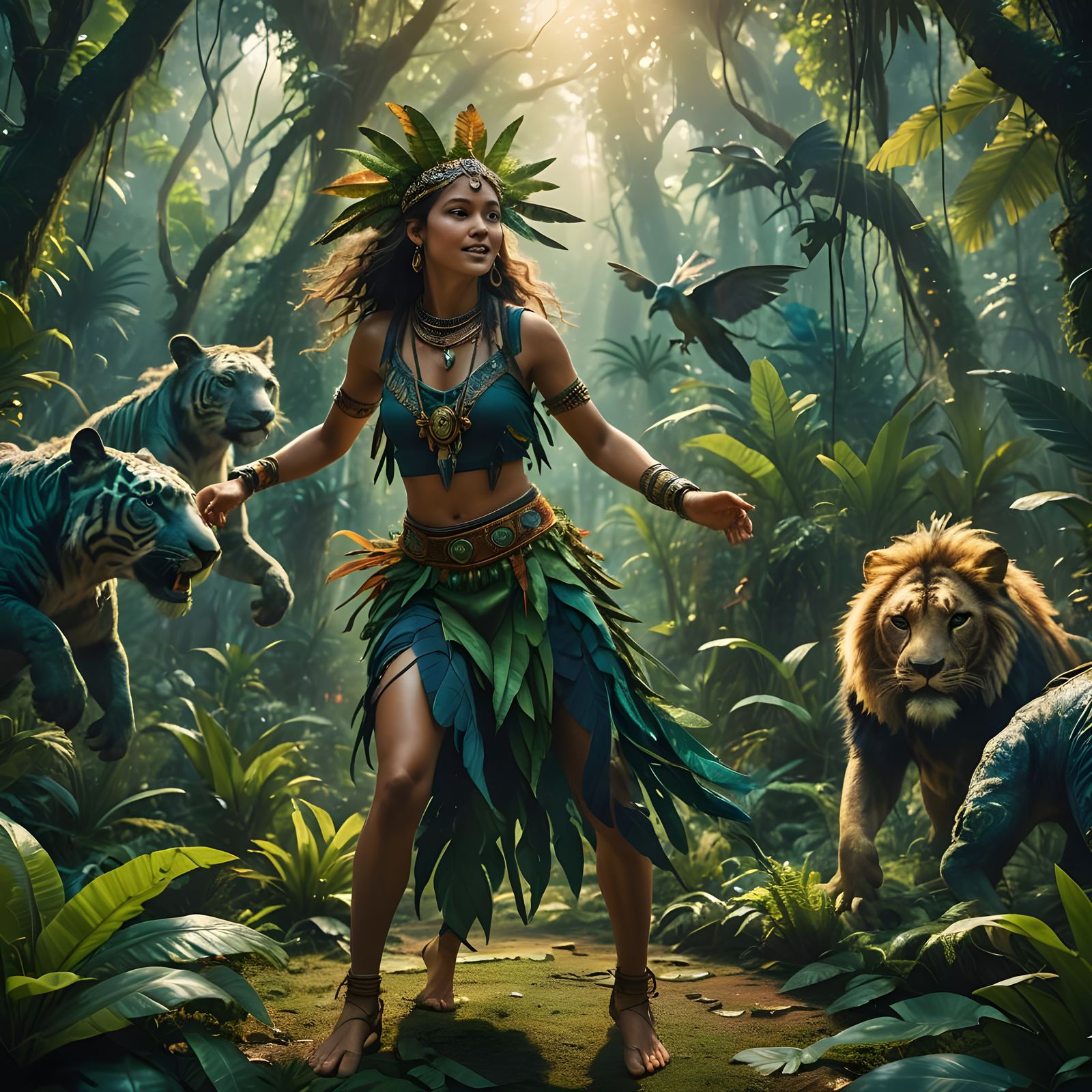 Fantastical Dance Among Savages: Matte Painting