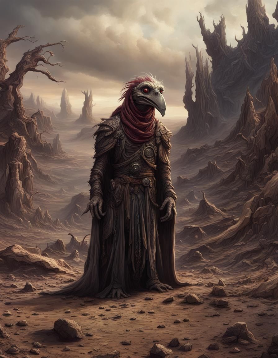 Skeksis in a Barren Land: Digital Matte Painting