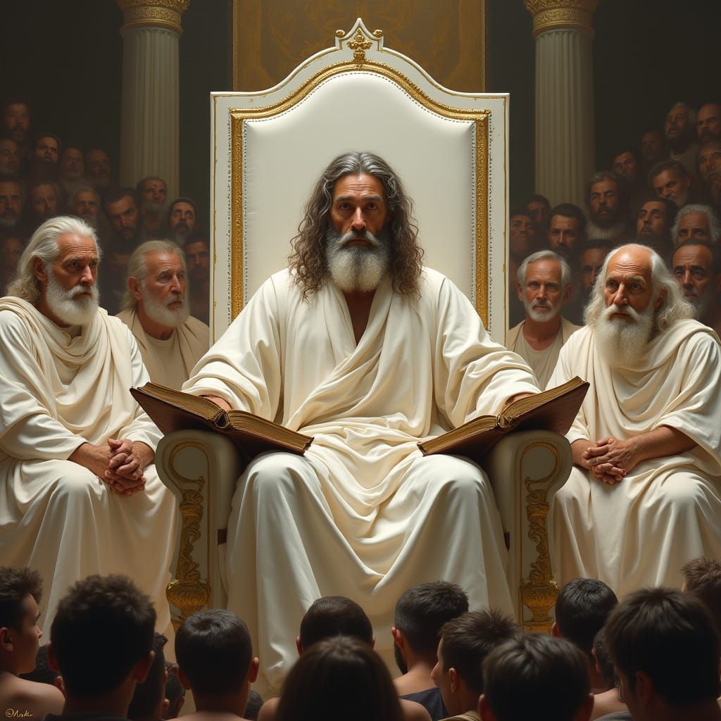 Jesus on Great White Throne, Dramatic Biblical Scene