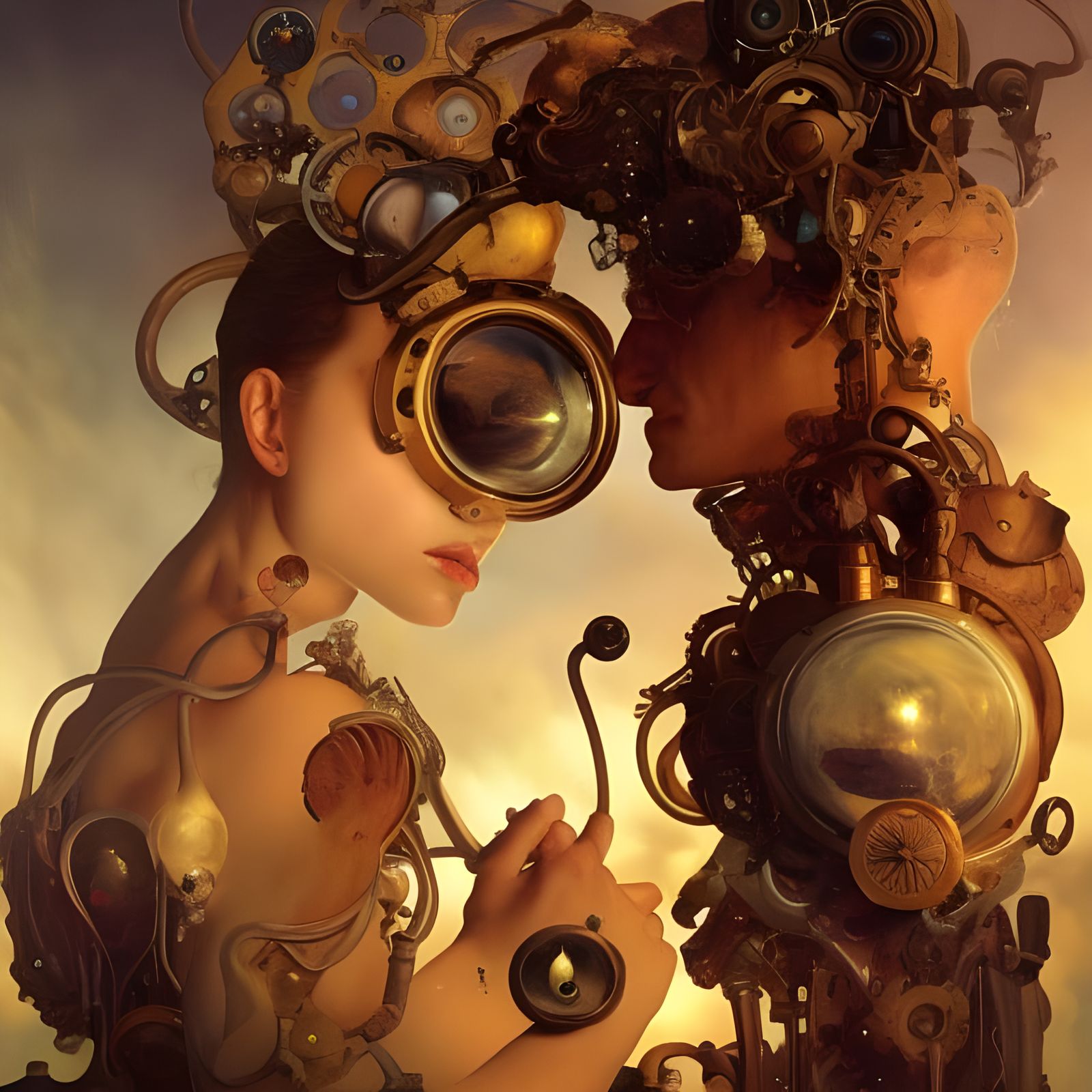 Surreal Venus and Mercury Portrait in Oil