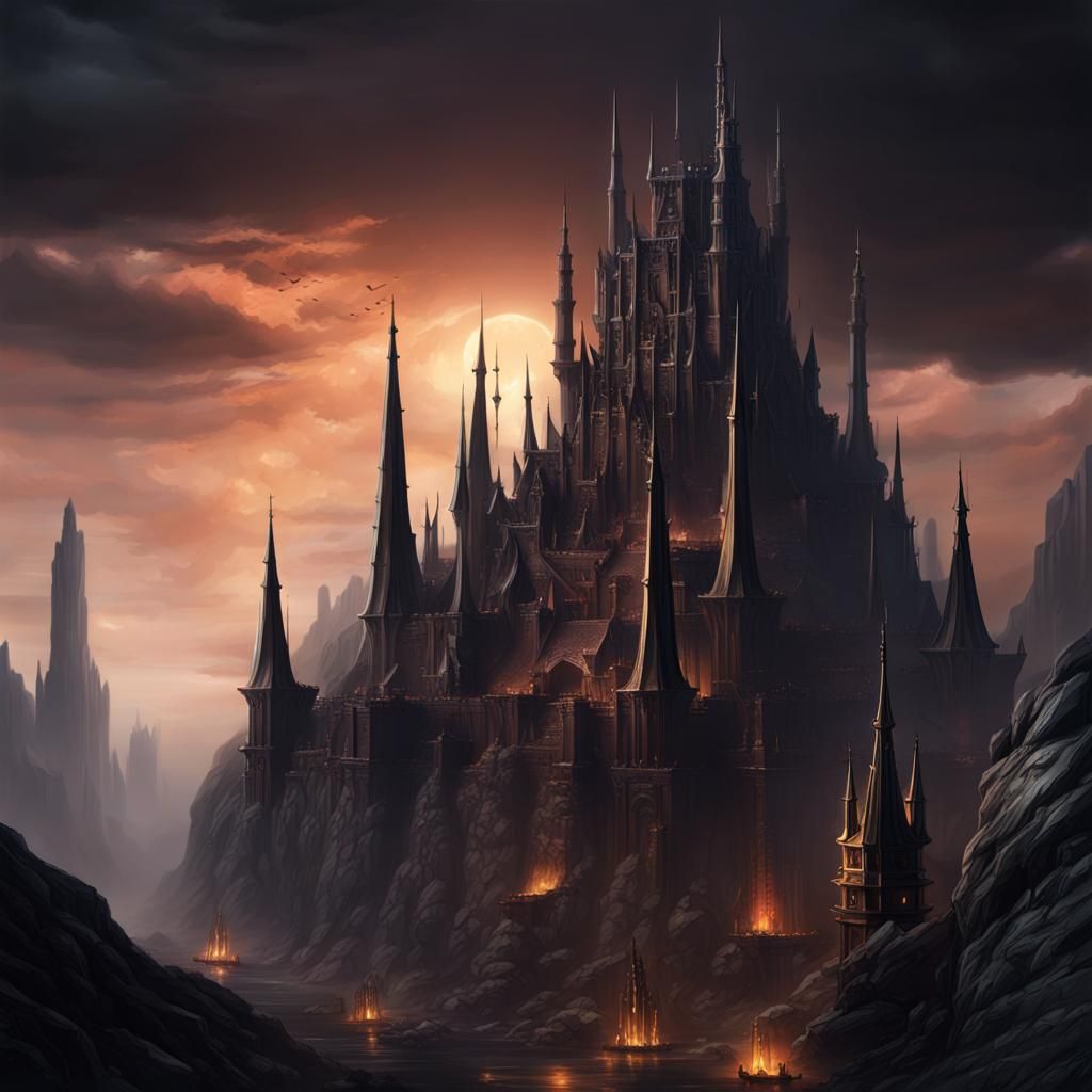 Obsidian Citadel of Dark Empire: Fantasy Concept Art