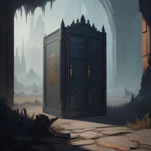 Detailed Locker Matte Painting in Deep Color