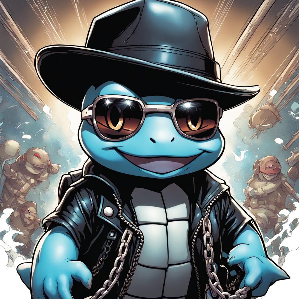 Squirtle as Comic Book Art Character