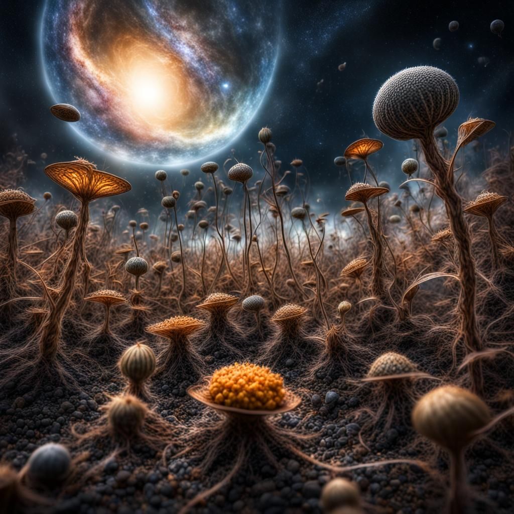 Cosmic Seed Invasion: Hyperrealistic Fantasy Image