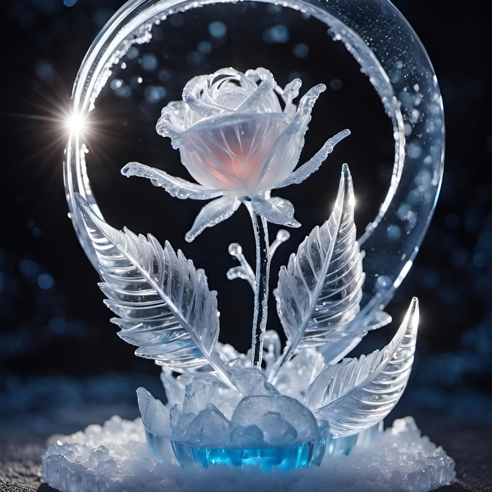 rose ice sculpture