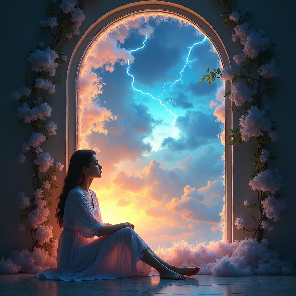 Emotional Balance Window in Dystopian Surreal Style