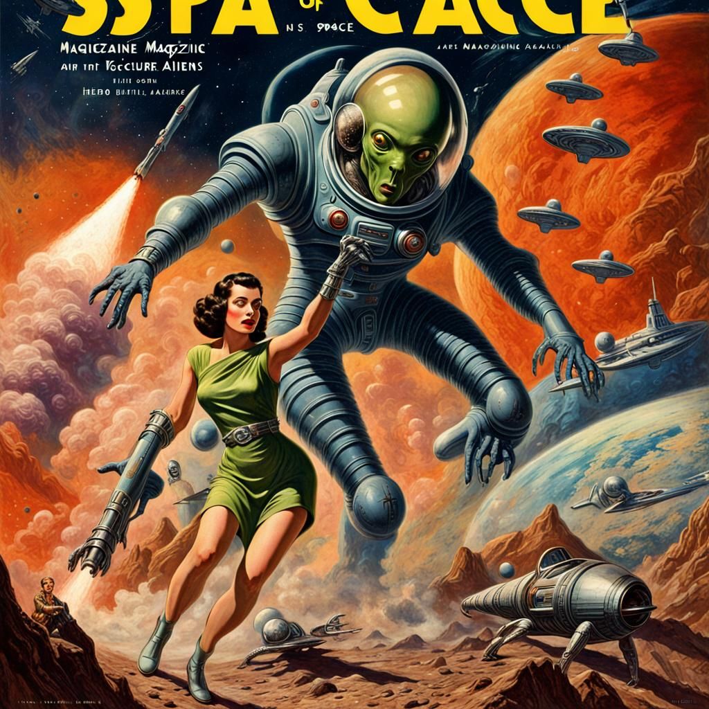 1930s Pulp Magazine Cover: Space Adventure