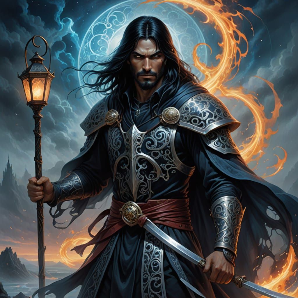 Ethereal Azrael in Cosmic Dreamscape with Vibrant Luminescen...