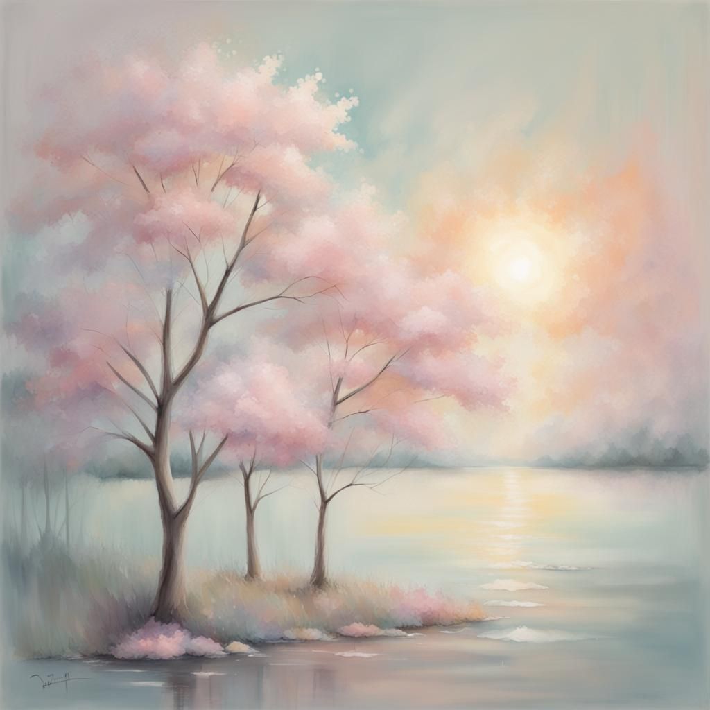 Calm Pastel Art in Soft Light Colors
