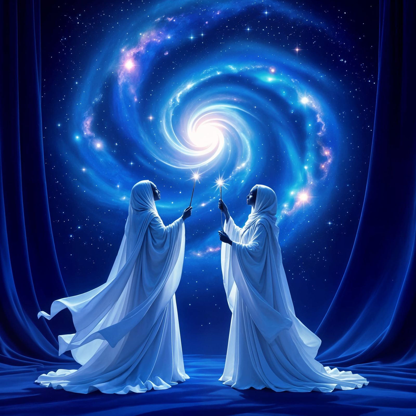 Aliens Create Spiral Galaxies in Dark Blue Cosmos