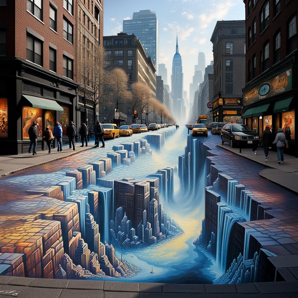 Spectacular 3D Chalk Street Art Illusion