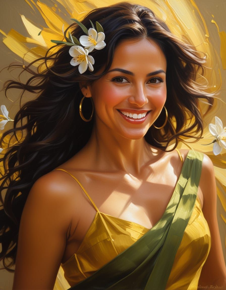 Woman Dancing in Romantic Realism Style