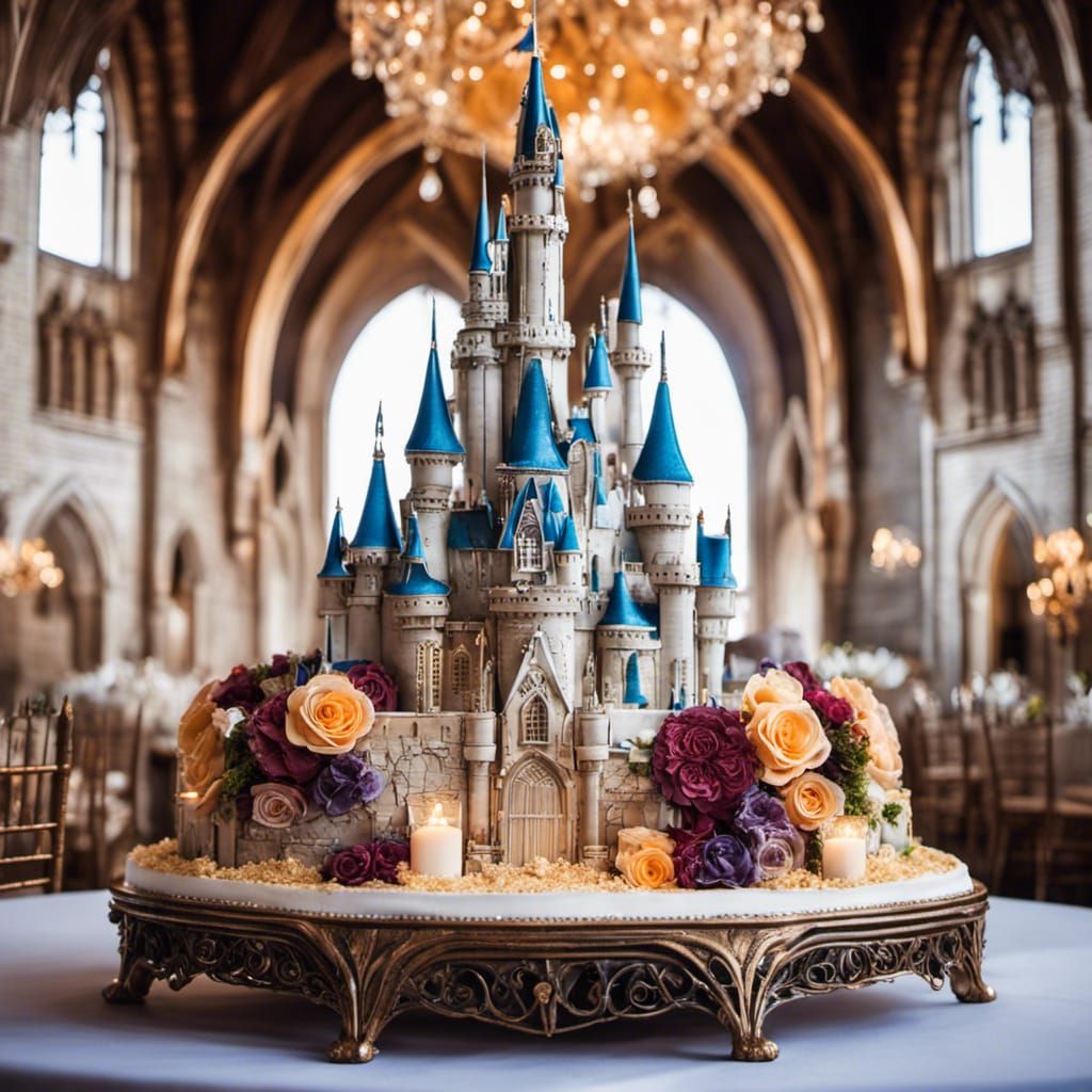 Cinderella Castle Wedding Cake in Gothic Style