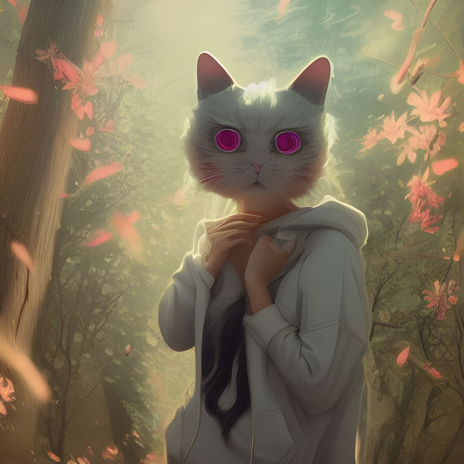 Woman in Pink Hoodie: Digital Illustration in Hyperrealism