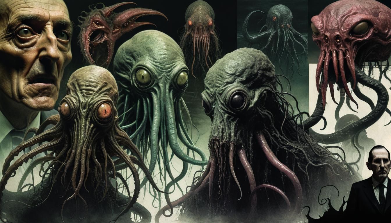 Eldritch Horror: Lovecraftian Collage in Dark Surrealist Sty...
