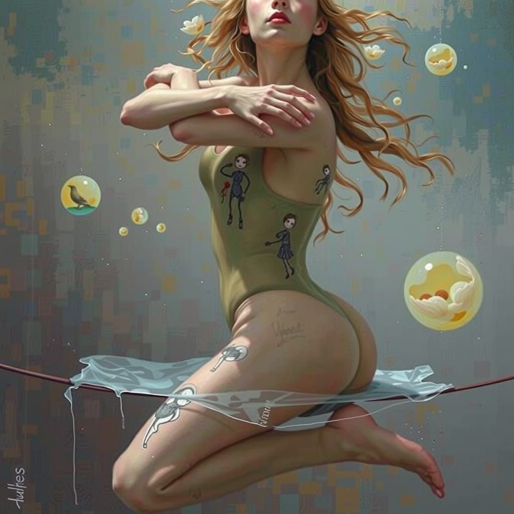 Equilibrista sul filo in equilibrio tra mente e cuore