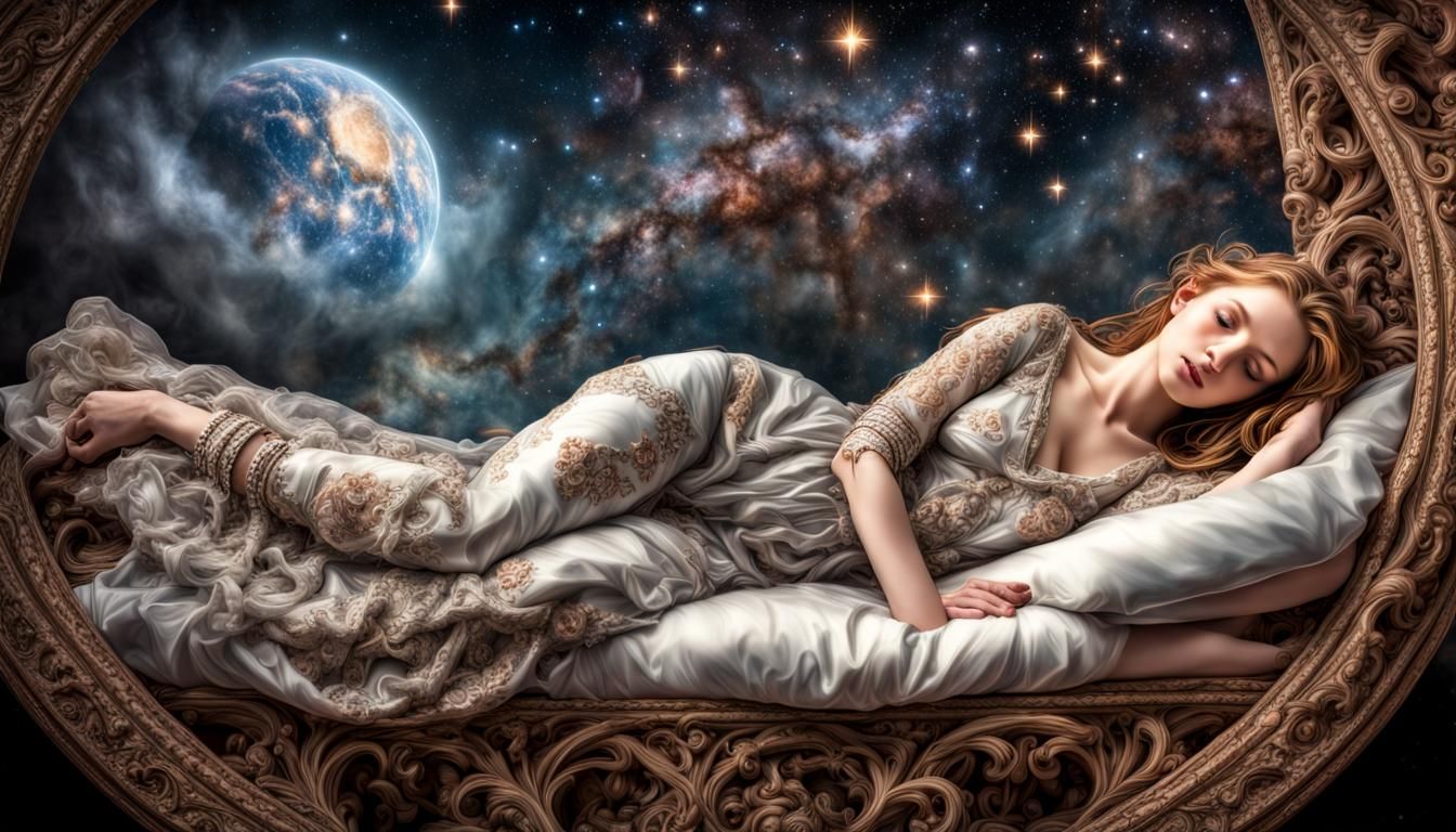 Cosmic Renaissance Dream in Hyperrealistic Style