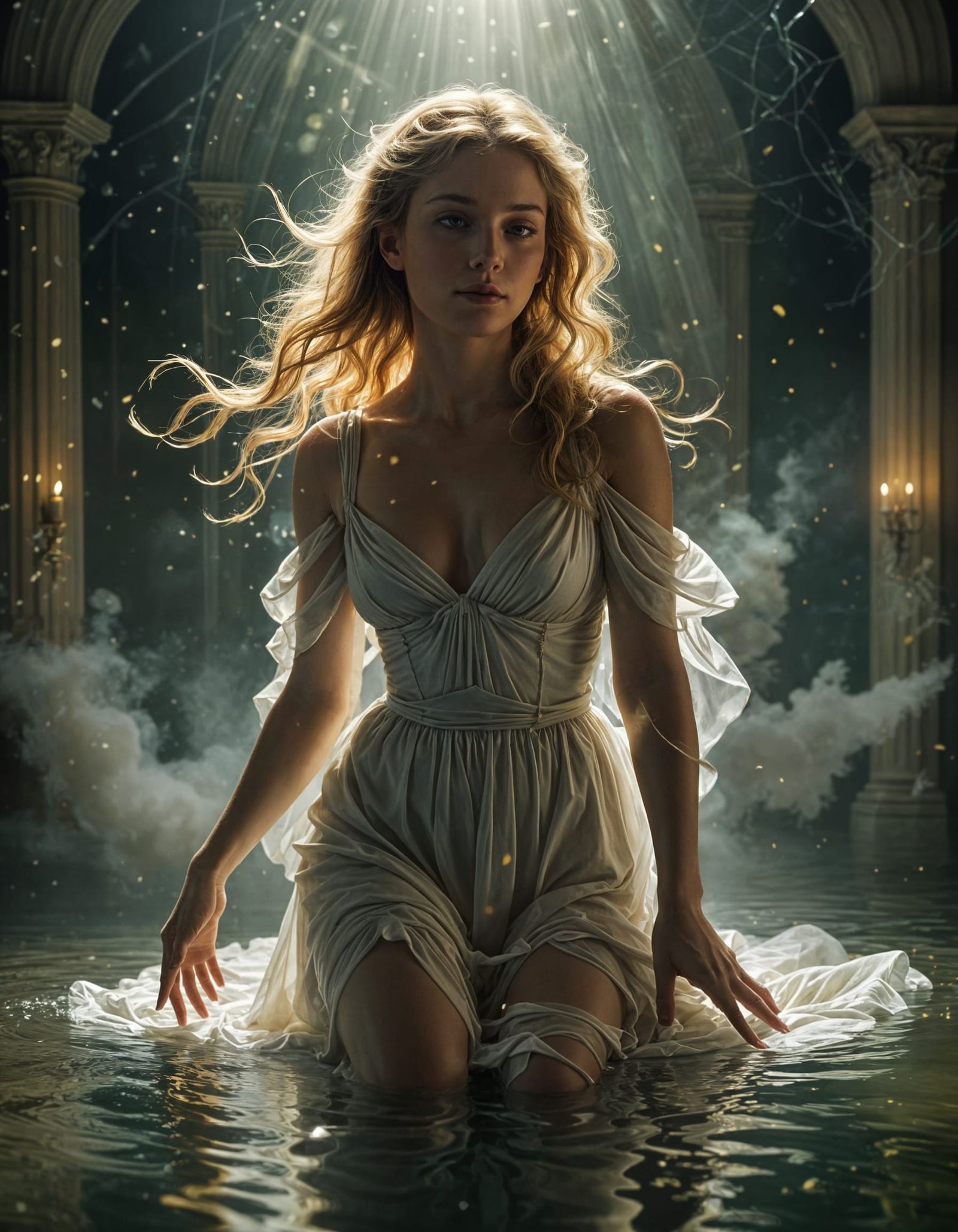 Celestial Woman Descends in Baroque Masterpiece