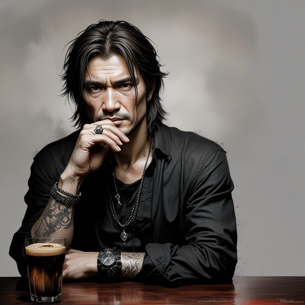 Han Solo's Haunted Portrait in Moody Charcoal