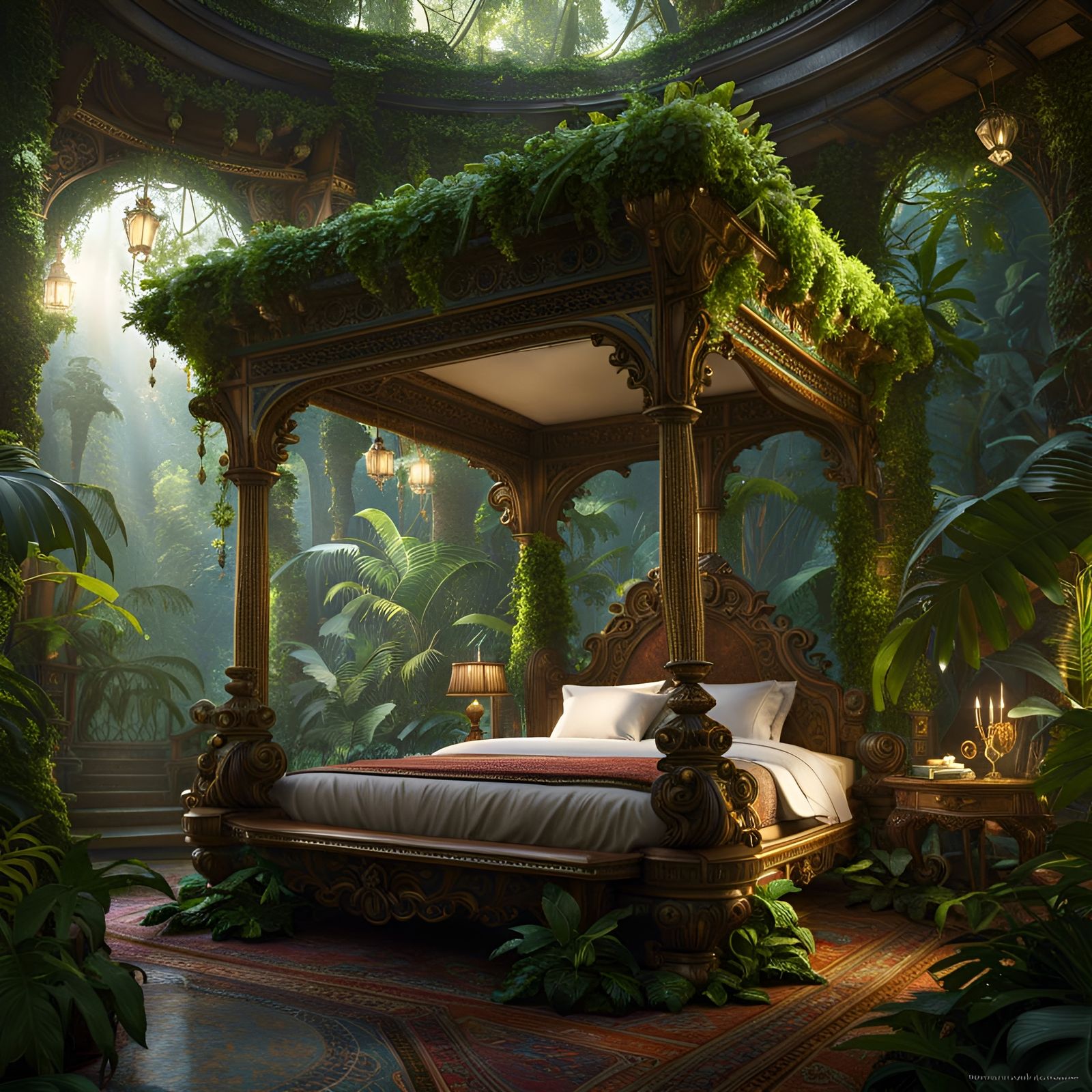 Bedroom in the rainforest