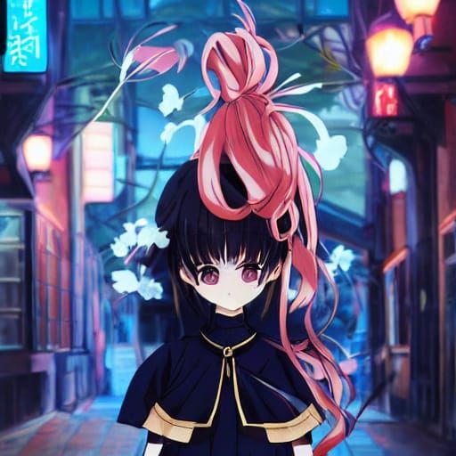 Anime Girl Portrait in School Uniform