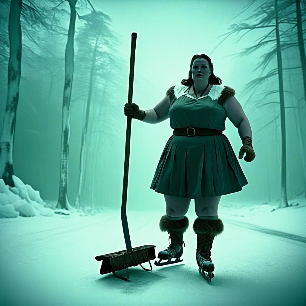 Overweight Tarzan on Ice: Cinematic Film Still