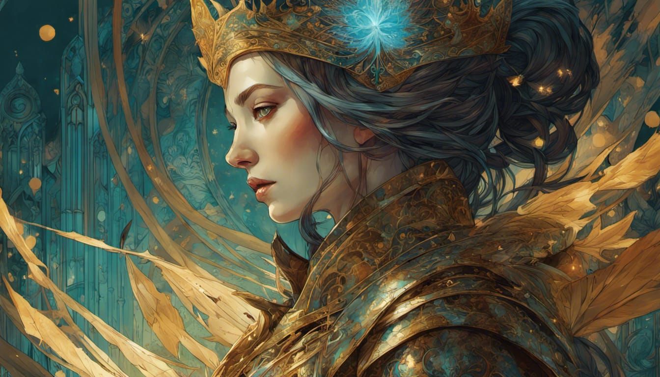 Shadow Knight and Light Elf Digital Painting