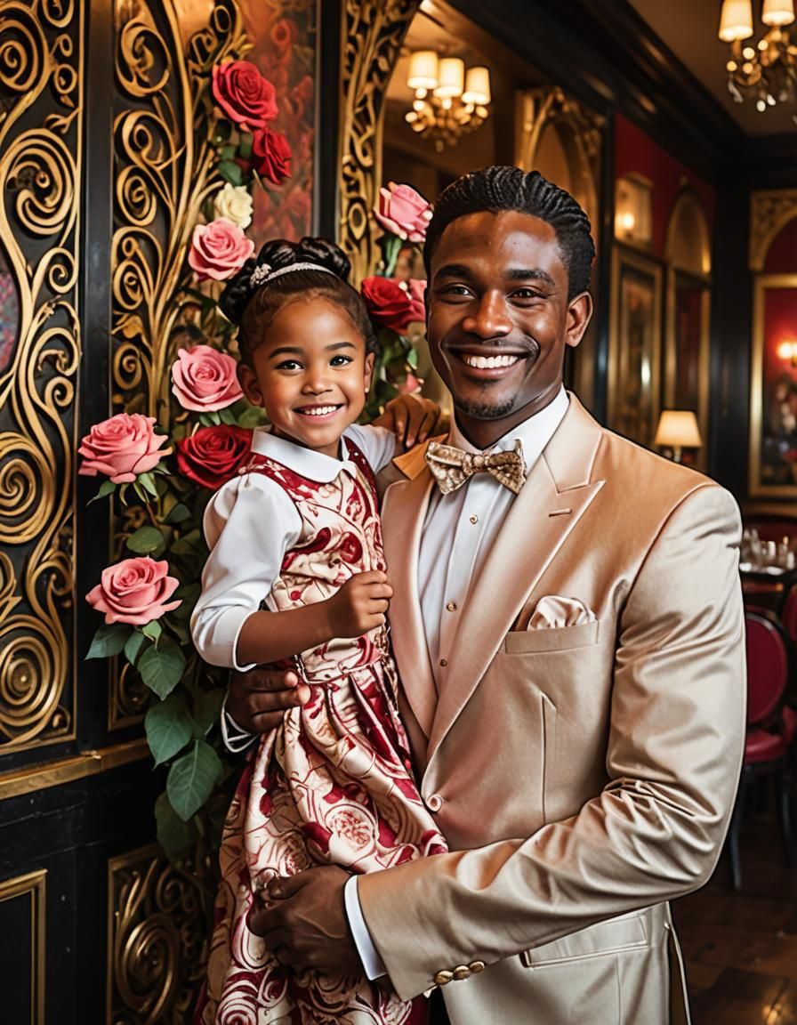 Black dad and beautiful daughter 2.