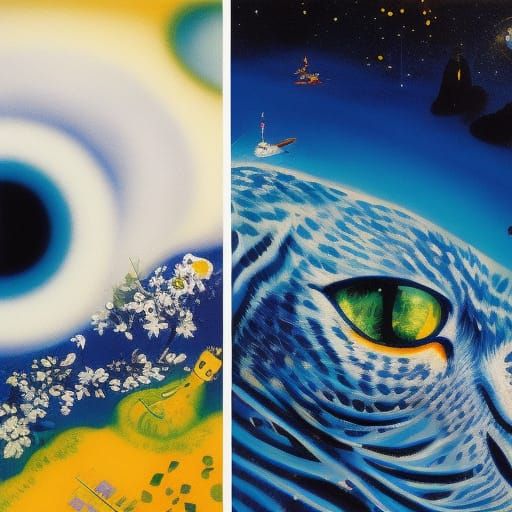 Cute Cat in Dystopian Biopunk Style