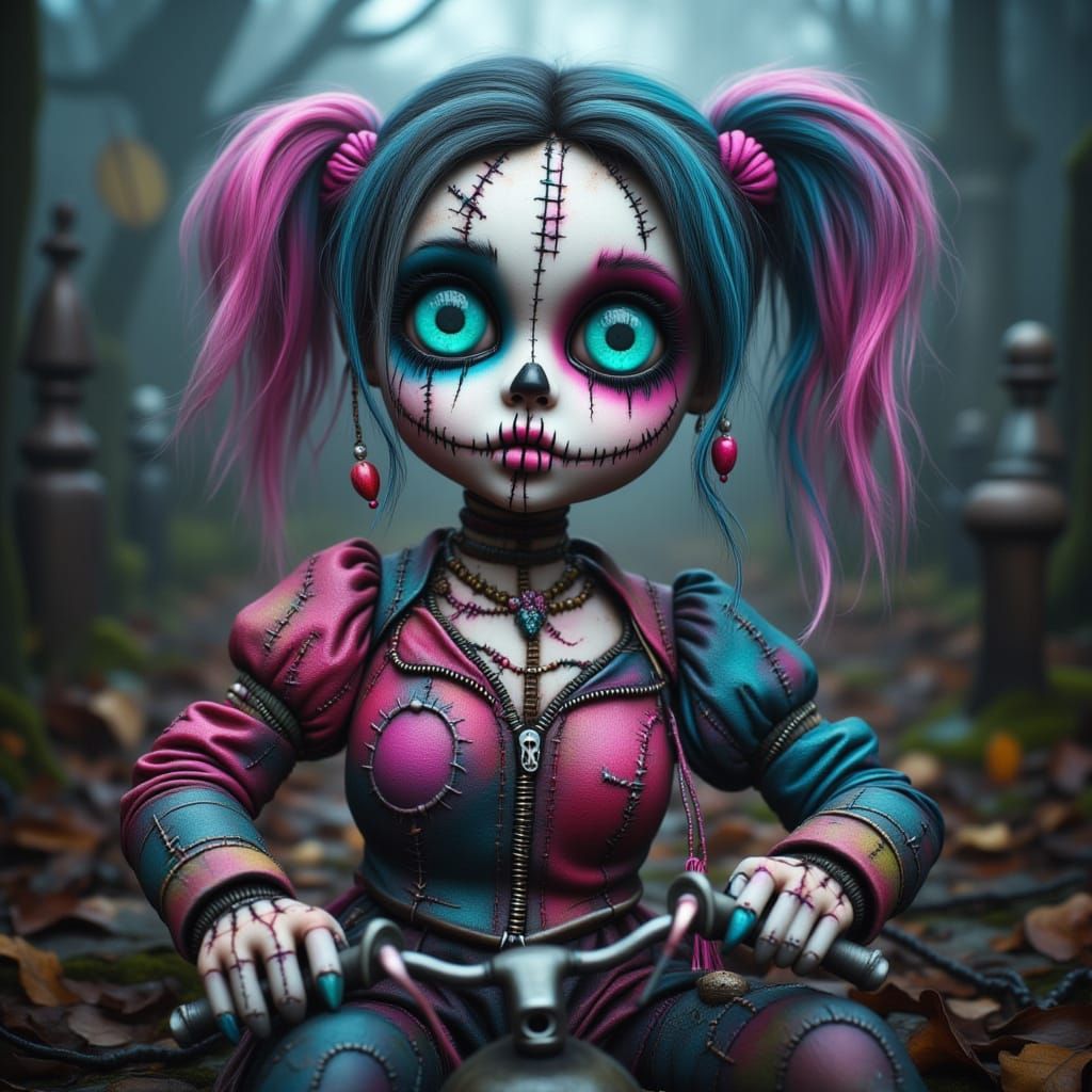 Harley Quinn Inspired Character with Chopper