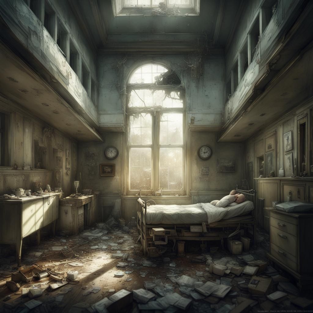 Miniature Abandoned Hospital in Crystal Square