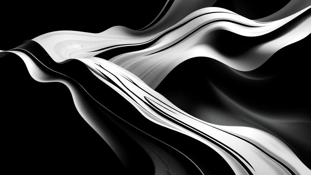 Abstract Black and White Shape with Tracks