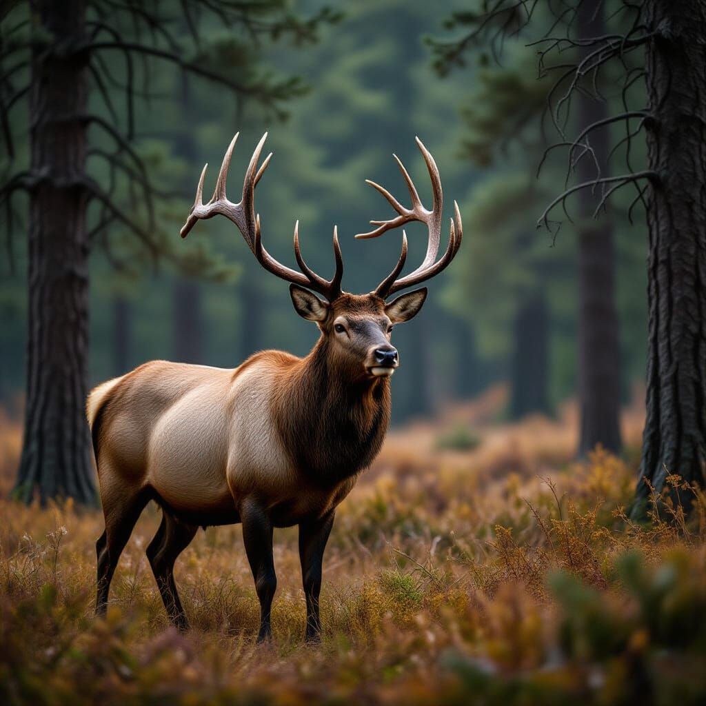 Elk in Forest